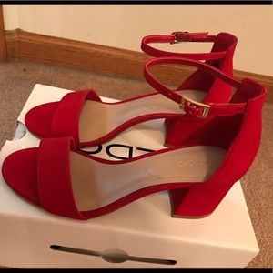 *NEW* Aldo Red Villarosa Sandal Heels size 6